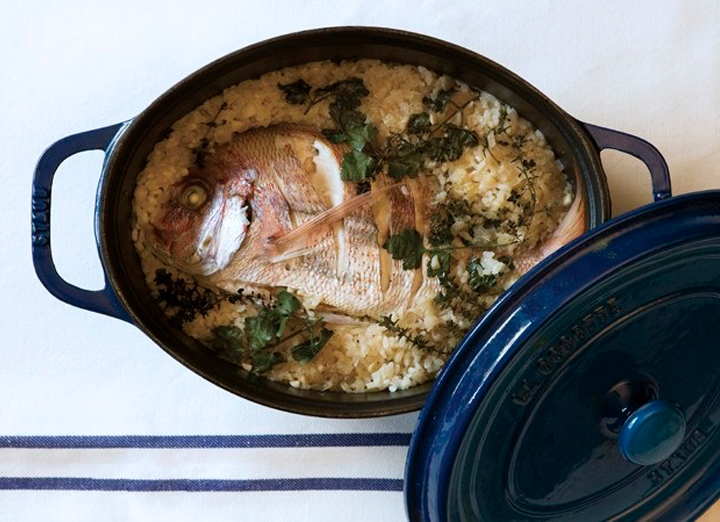 Oven Baked Red Mullet with Rice